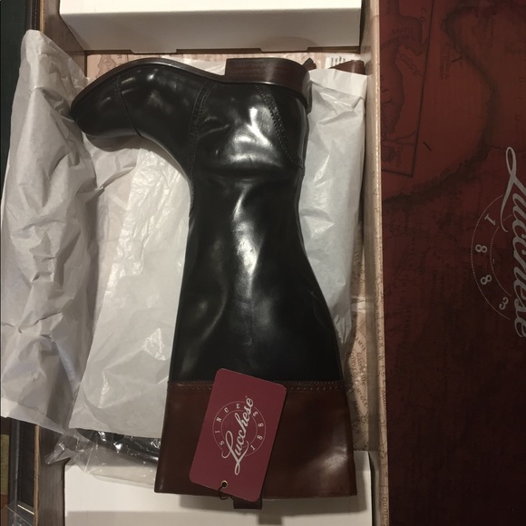 LUCCHESE WOMEN'S MID SIZE BOOTS I4924 BLACK/Brown. - Picture 2 of 7